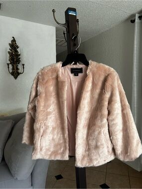 Metaphor Blush Faux Fur Teddy Jacket